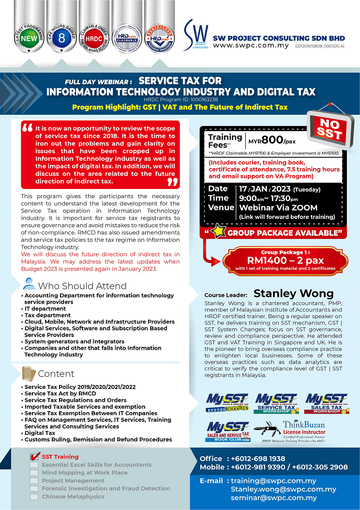 Webinar –  Service Tax for Information Technology Industry and Digital Tax